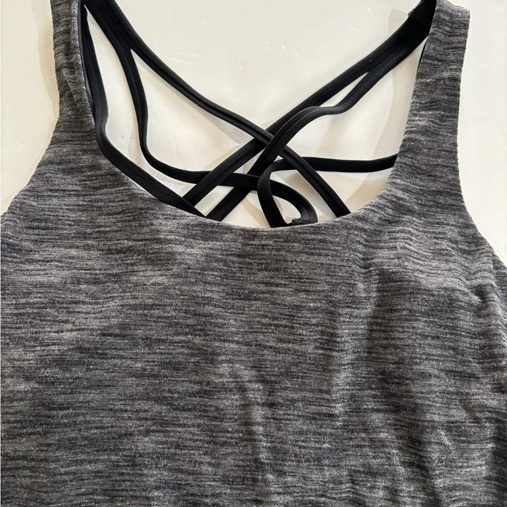 LULULEMON Gray Mingle Athletic Tank with Attached Bra 10 - Picture 8 of 8